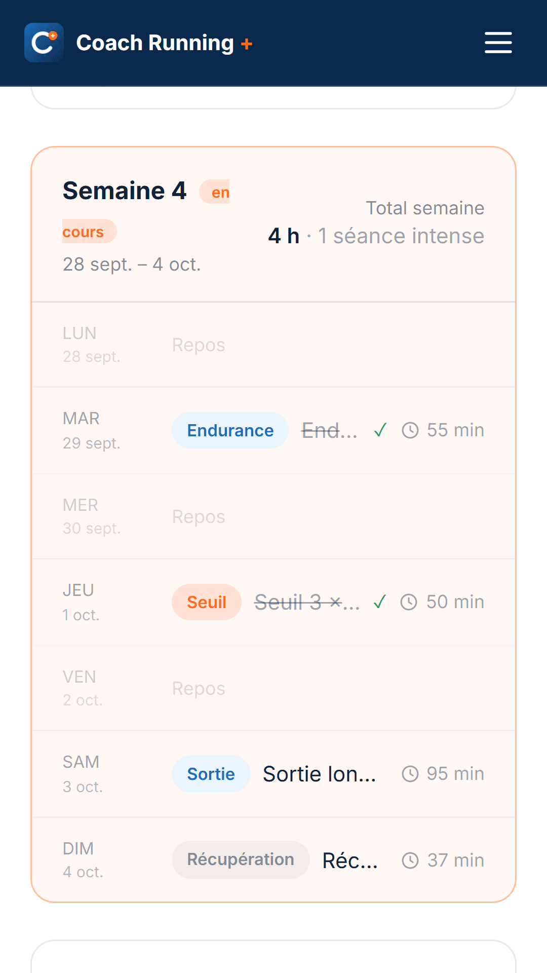 Tout ton programme